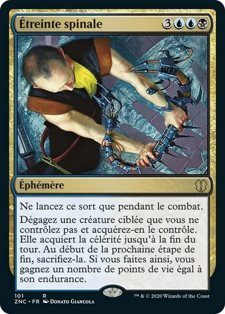 Étreinte spinale, carte Magic ZNC 101 — extension Zendikar Rising Commander