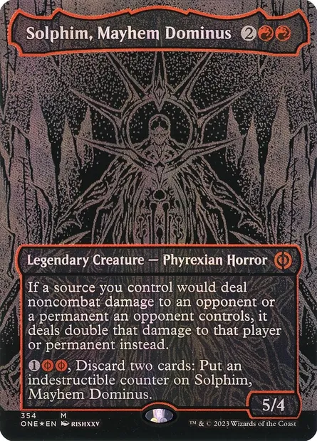 Solphim, Mayhem Dominus, Magic card ONE 354 — Phyrexia: All Will Be One set