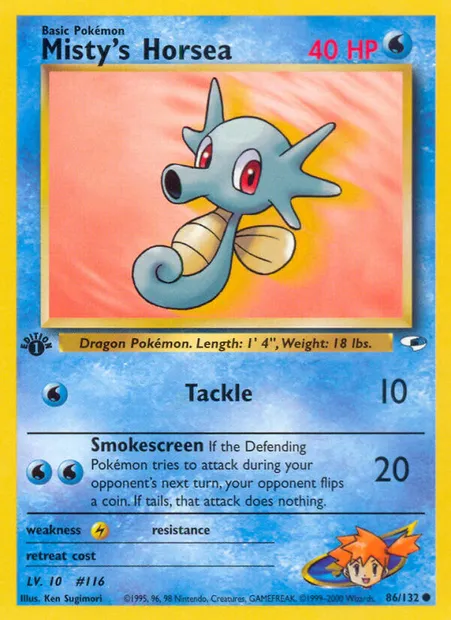 Misty's Horsea, Pokémon card GH 86 — Gym Heroes set