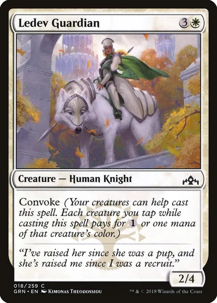 Ledev Guardian, Magic card GRN 18 — Guilds of Ravnica set