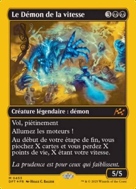 Le Démon de la vitesse, carte Magic DFT 453 — extension Aetherdrift