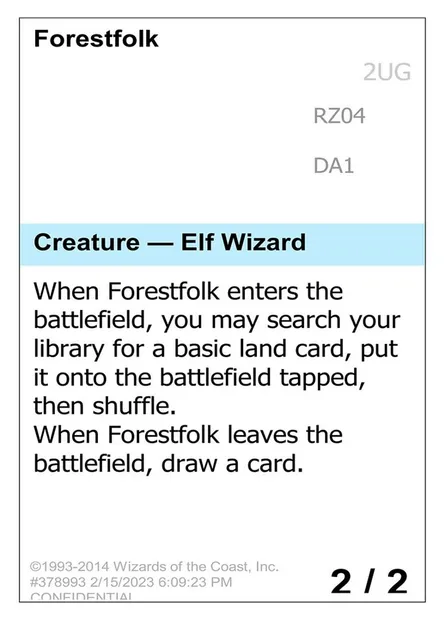 Forestfolk, Magic card UNK RZ04a — Unknown Event set