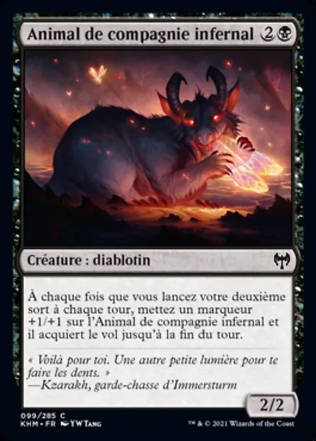 Animal de compagnie infernal, carte Magic KHM 99 — extension Kaldheim