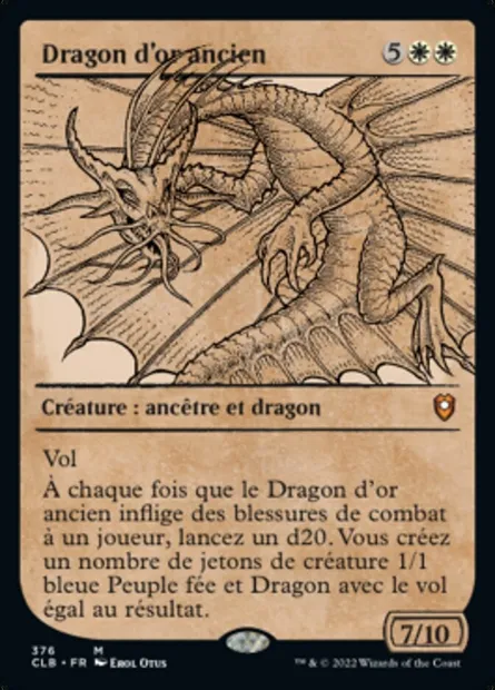 Dragon d'or ancien, carte Magic CLB 376 — extension Commander Légendes : la bataille de la Porte de Baldur