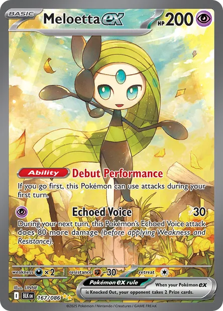 Meloetta ex, Pokémon card BLK 167 — Black Bolt set
