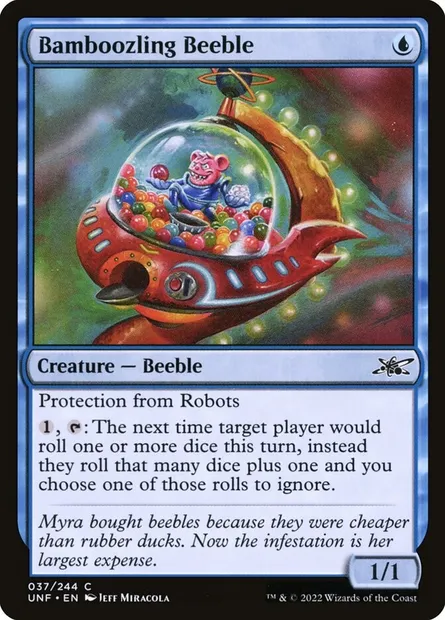 Bamboozling Beeble, carte Magic UNF 37 — extension Unfinity