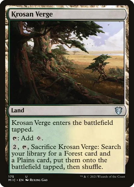 Krosan Verge, Magic card MIC 175 — Midnight Hunt Commander set