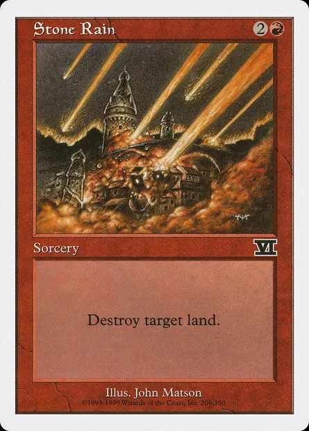 Stone Rain, Magic card 6ED 209 — Classic Sixth Edition set