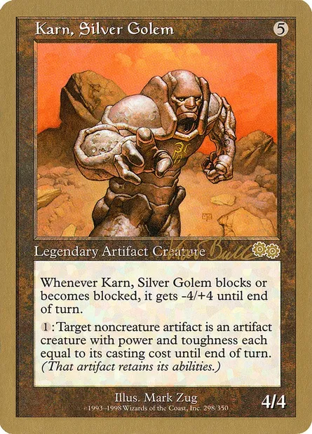 Karn, Silver Golem, Magic card WC99 kb298 — World Championship Decks 1999 set