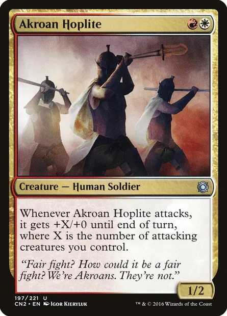 Akroan Hoplite, Magic card CN2 197 — Conspiracy: Take the Crown set
