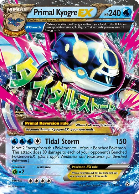 Primal Kyogre EX, Pokémon card PRC 55 — Primal Clash set