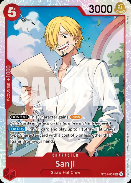 Sanji, One Piece card ST31-001 — RED Monkey.D.Luffy set