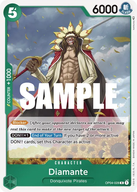 Diamante, carte One Piece OP04-028 — extension KINGDOMS OF INTRIGUE