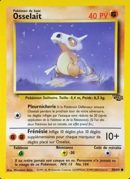 Osselait, carte Pokémon JU 50 — extension Jungle