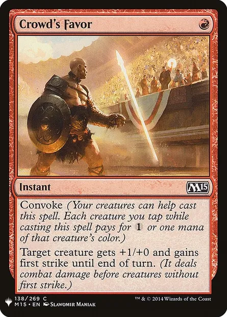 Crowd's Favor, Magic card PLST M15-138 — The List set