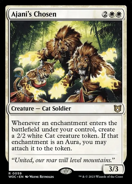 Ajani's Chosen, Magic card WOC 59 — Wilds of Eldraine Commander set