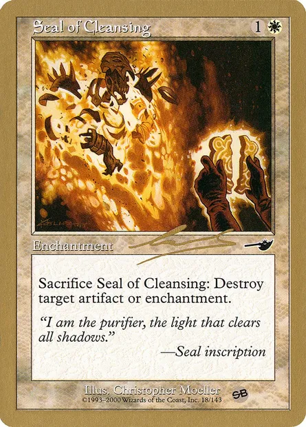 Seal of Cleansing, Magic card WC00 nl18sb — World Championship Decks 2000 set
