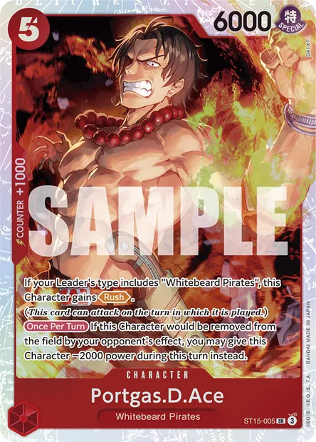 Portgas.D.Ace, One Piece card ST15-005 — Red Edward.Newgate set