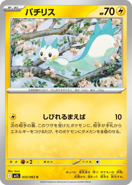 Pachirisu, carte Pokémon m1S 033 — extension Mega Symphonia
