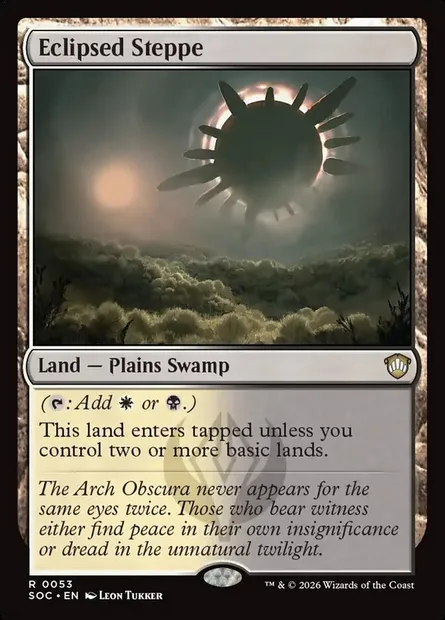 Eclipsed Steppe, Magic card SOC 53 — Secrets of Strixhaven Commander set