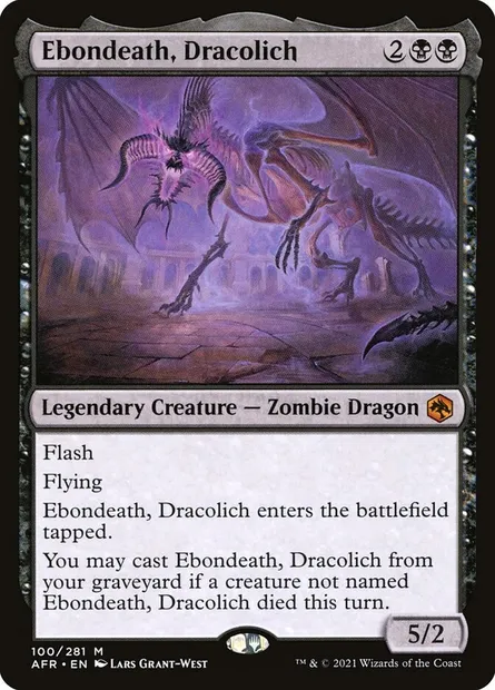 Ebondeath, Dracolich, Magic card AFR 100 — Adventures in the Forgotten Realms set