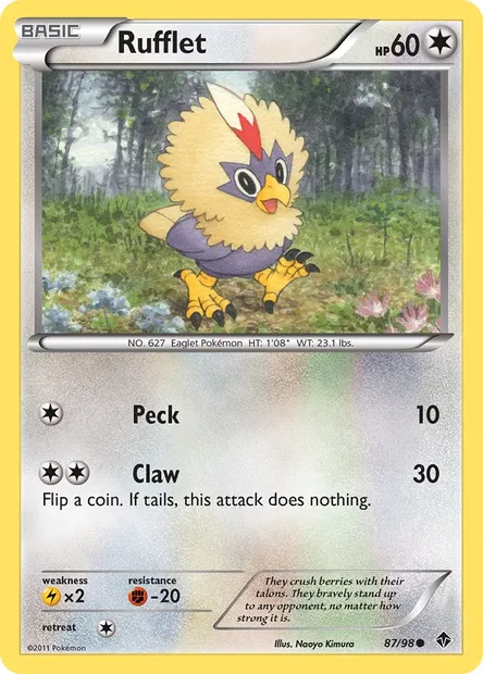 Rufflet, Pokémon card EPO 87 — Emerging Powers set