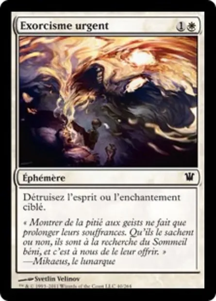 Exorcisme urgent, carte Magic ISD 40 — extension Innistrad