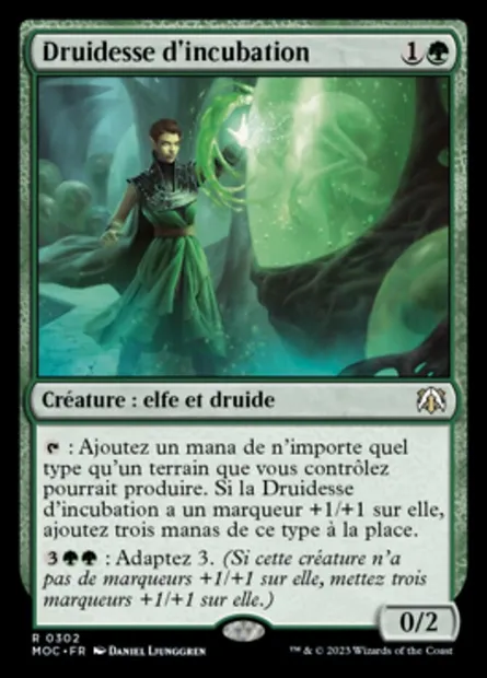 Druidesse d'incubation, carte Magic MOC 302 — extension March of the Machine Commander