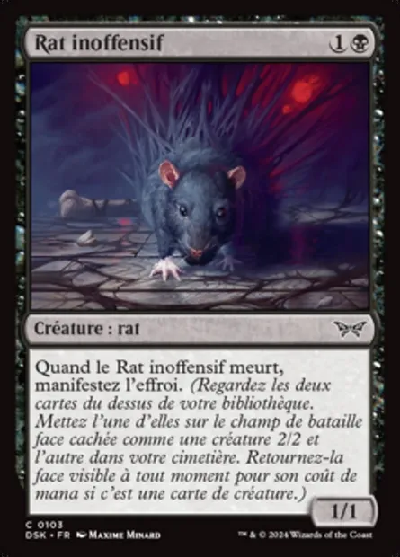 Rat inoffensif, carte Magic DSK 103 — extension Duskmourn: House of Horror