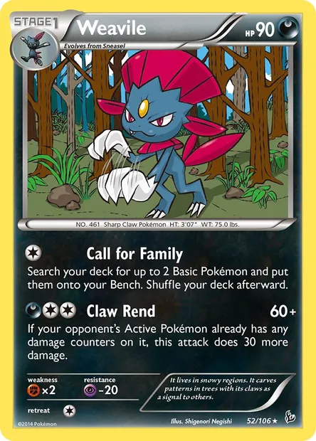 Weavile, Pokémon card FLF 52 — Flashfire set