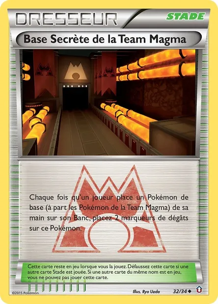 Base Secrète de la Team Magma, carte Pokémon DCR 32 — extension Double Danger