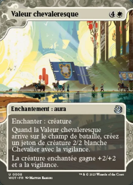 Valeur chevaleresque, carte Magic WOT 8 — extension Wilds of Eldraine: Enchanting Tales