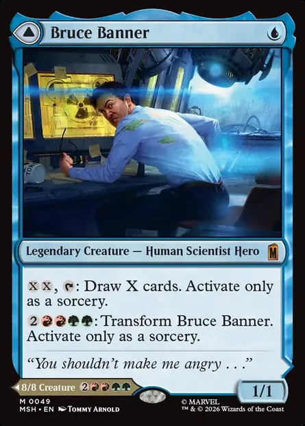 Bruce Banner // The Incredible Hulk, Magic card MSH 49 — Marvel Super Heroes set