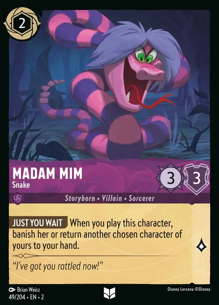 Madam Mim - Snake, Disney Lorcana card CH2-049 — Rise of the Floodborn set