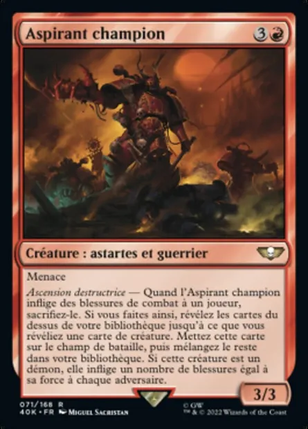 Aspirant champion, carte Magic 40K 71 — extension Warhammer 40,000 Commander