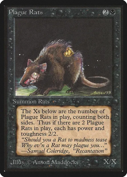Plague Rats, Magic card LEB 122 — Limited Edition Beta set