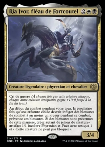 Ria Ivor, fléau de Fortcoutel, carte Magic ONE 214 — extension Tous Phyrexians