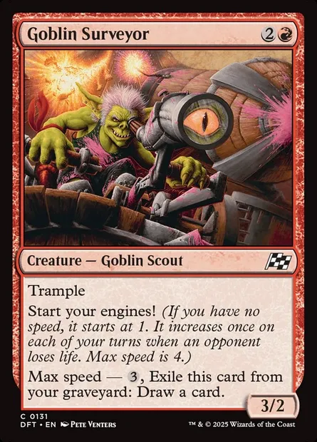 Goblin Surveyor, Magic card DFT 131 — Aetherdrift set