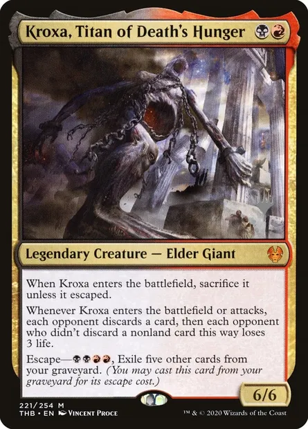 Kroxa, titan de la Soif de mort, carte Magic PTHB 221p — extension Theros Beyond Death Promos