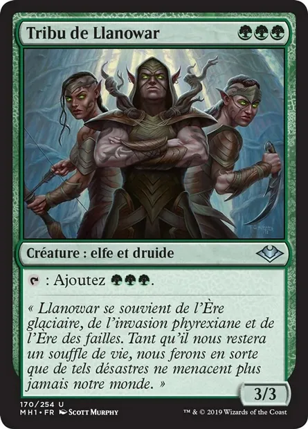 Tribu de Llanowar, carte Magic MH1 170 — extension Horizons du Modern
