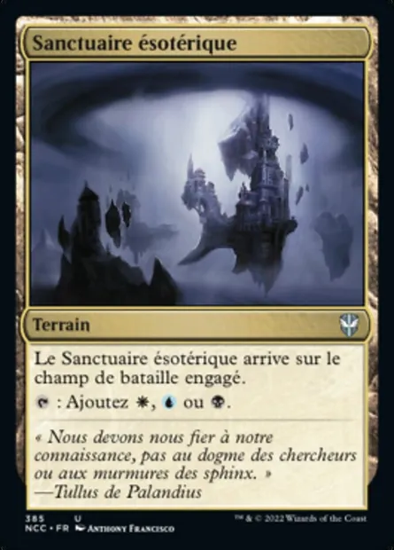 Sanctuaire ésotérique, carte Magic NCC 385 — extension New Capenna Commander