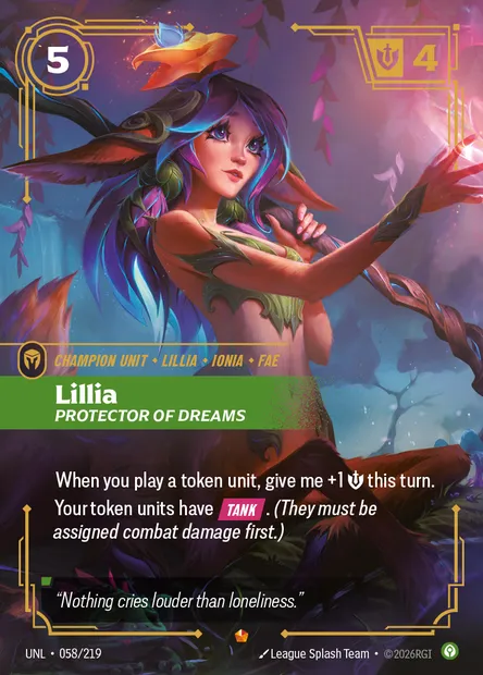 Lillia, Riftbound card UNL 058 — Unleashed set