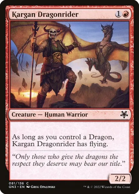Kargan Dragonrider, Magic card GN3 81 — Game Night: Free-for-All set