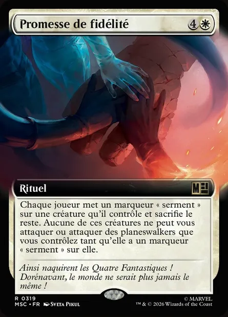 Promesse de fidélité, carte Magic MSC 319 — extension Marvel Super Heroes Commander