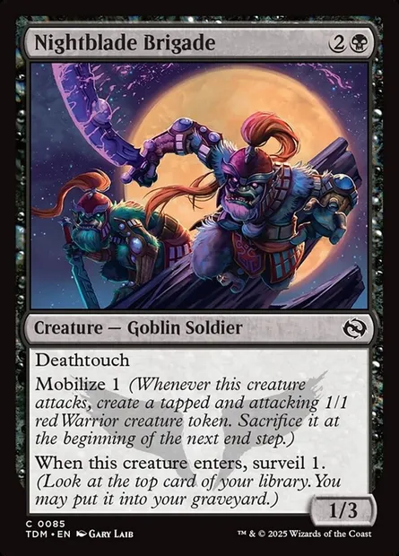 Nightblade Brigade, Magic card TDM 85 — Tarkir: Dragonstorm set