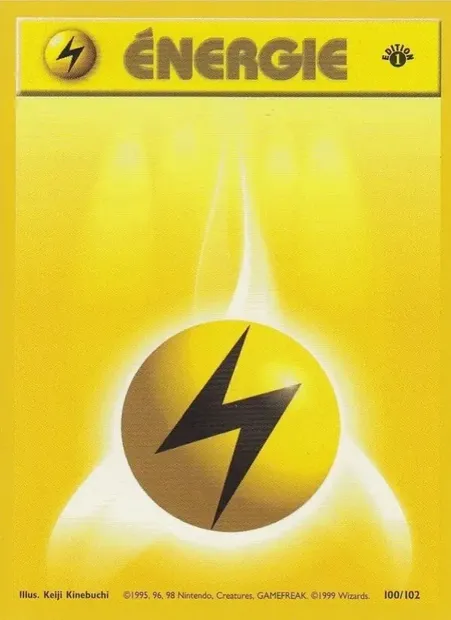 Énergie Électrique, carte Pokémon BS 100 — extension Set de Base