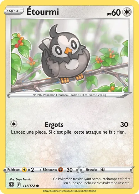Étourmi, carte Pokémon BRS 117 — extension Stars Étincelantes