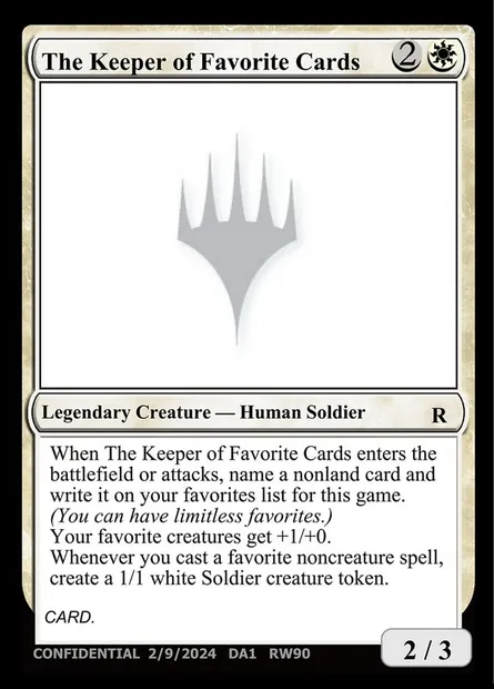 The Keeper of Favorite Cards, carte Magic UNK RW90a — extension Unknown Event