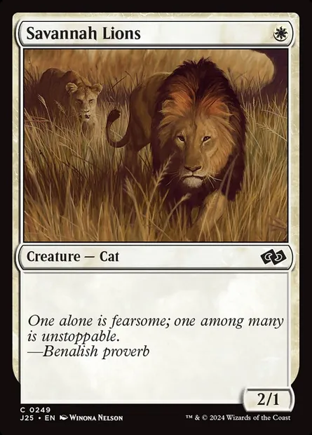 Savannah Lions, Magic card J25 249 — Foundations Jumpstart set