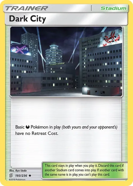 Dark City, Pokémon card UNM 193 — Unified Minds set